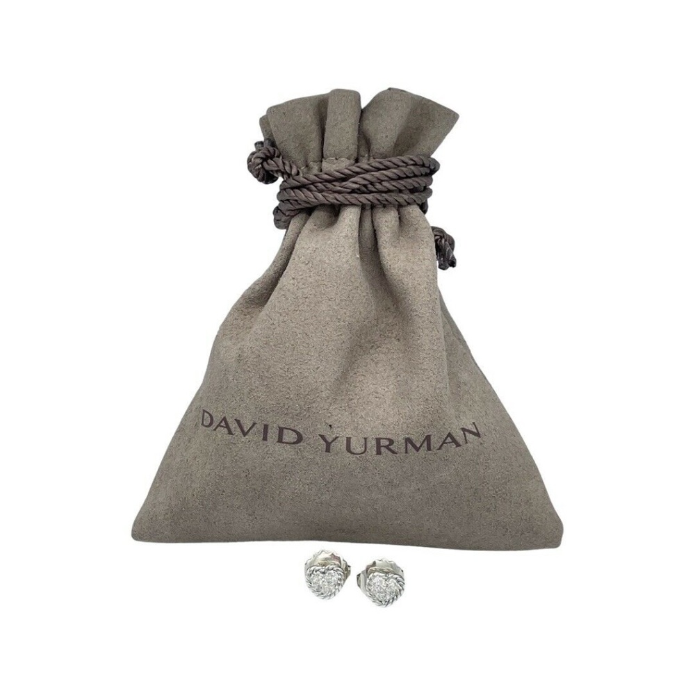 David Yurman Heart Petite With Pave Diamond Earrings